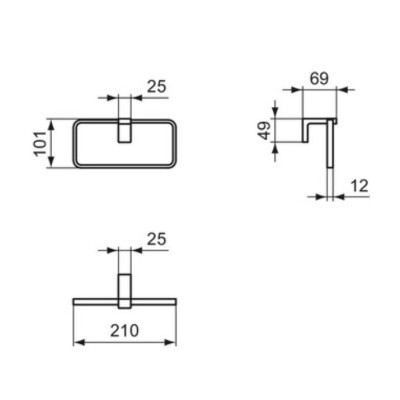 Ideal Standard Conca kvadratinis rankšluosčio laikiklis