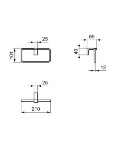 Ideal Standard Conca kvadratinis rankšluosčio laikiklis