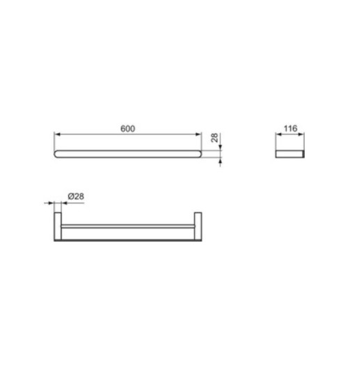Ideal Standard Conca dvigubas rankšluosčių laikiklis, 60 cm (pasirenkama spalva)