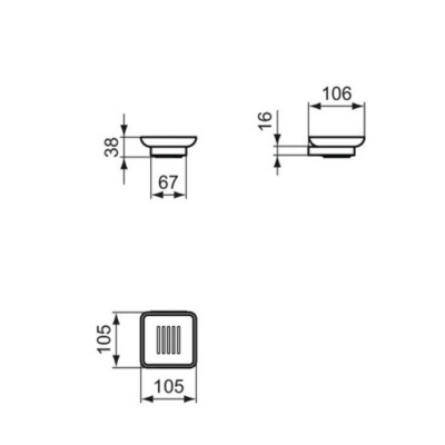 Ideal Standard Conca pakabinama, kvadratininės formos muilinė