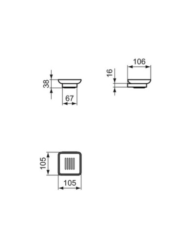 Ideal Standard Conca pakabinama, kvadratininės formos muilinė