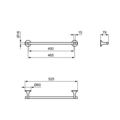 Ideal Standard La Dolce Vita rankšluosčio laikiklis, 45 cm