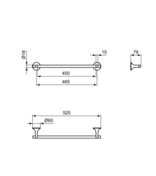 Ideal Standard La Dolce Vita rankšluosčio laikiklis, 45 cm