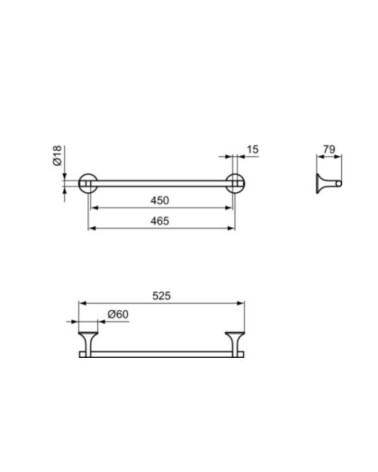 Ideal Standard La Dolce Vita rankšluosčio laikiklis, 45 cm