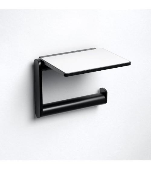IŠPARDAVIMAS. Keuco PLAN tuoletinio popieriaus laikiklis su lentynėle, juodas matinis