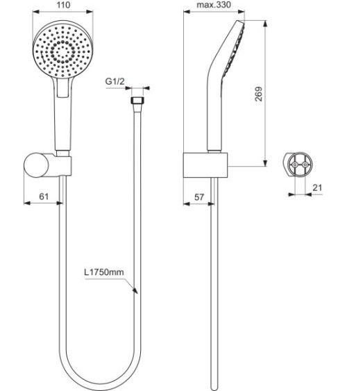 Ideal Standard Ceratherm Navigo potinkinė termostatinė sistema (A7771AA)