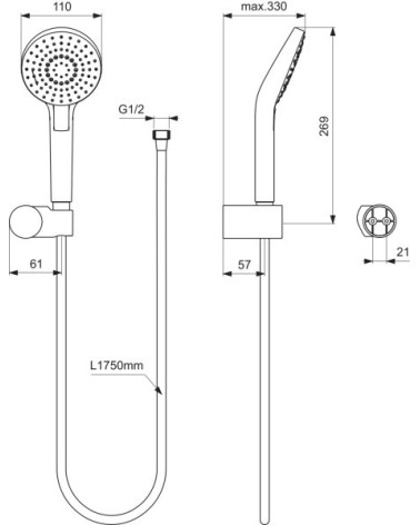 Ideal Standard Ceratherm Navigo potinkinė termostatinė sistema (A7771AA)