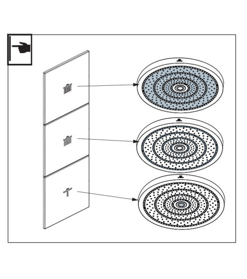 Ideal Standard CERATHERM NAVIGO SOLOS potinkinė termostatinė sistema, dušo galva su apšvietimu, 330mm