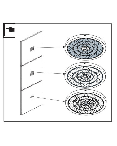 Ideal Standard CERATHERM NAVIGO SOLOS potinkinė termostatinė sistema, dušo galva su apšvietimu, 330mm