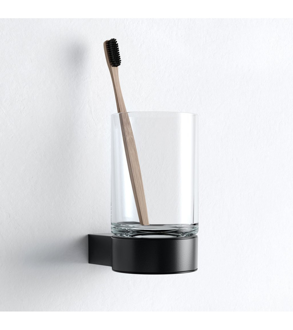 Keuco Plan vonios stiklinė su juodu matiniu laikikliu