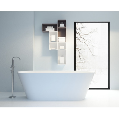 Akmens masės vonia Aura Selene, balta