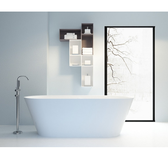 Akmens masės vonia Aura Selene, balta