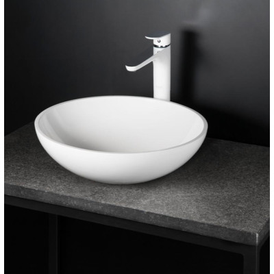 PAA ant stalviršio statomas, akmens masės praustuvas Round On