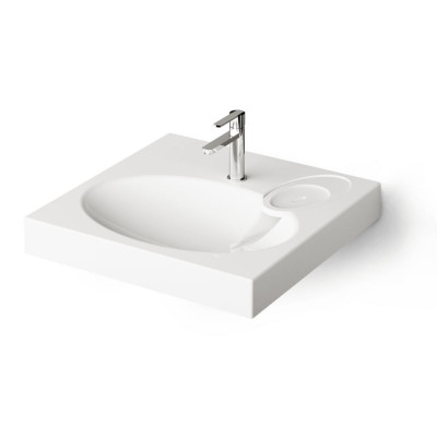 PAA Claro praustuvas 60 x 60 cm, baltos blizgios spalvos (skirtas ant skalbimo mašinos)