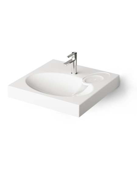 PAA Claro praustuvas 60 x 60 cm, baltos blizgios spalvos (skirtas ant skalbimo mašinos)