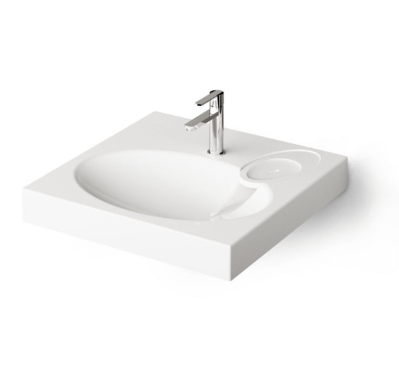 PAA Claro praustuvas 60 x 60 cm, baltos blizgios spalvos (skirtas ant skalbimo mašinos)