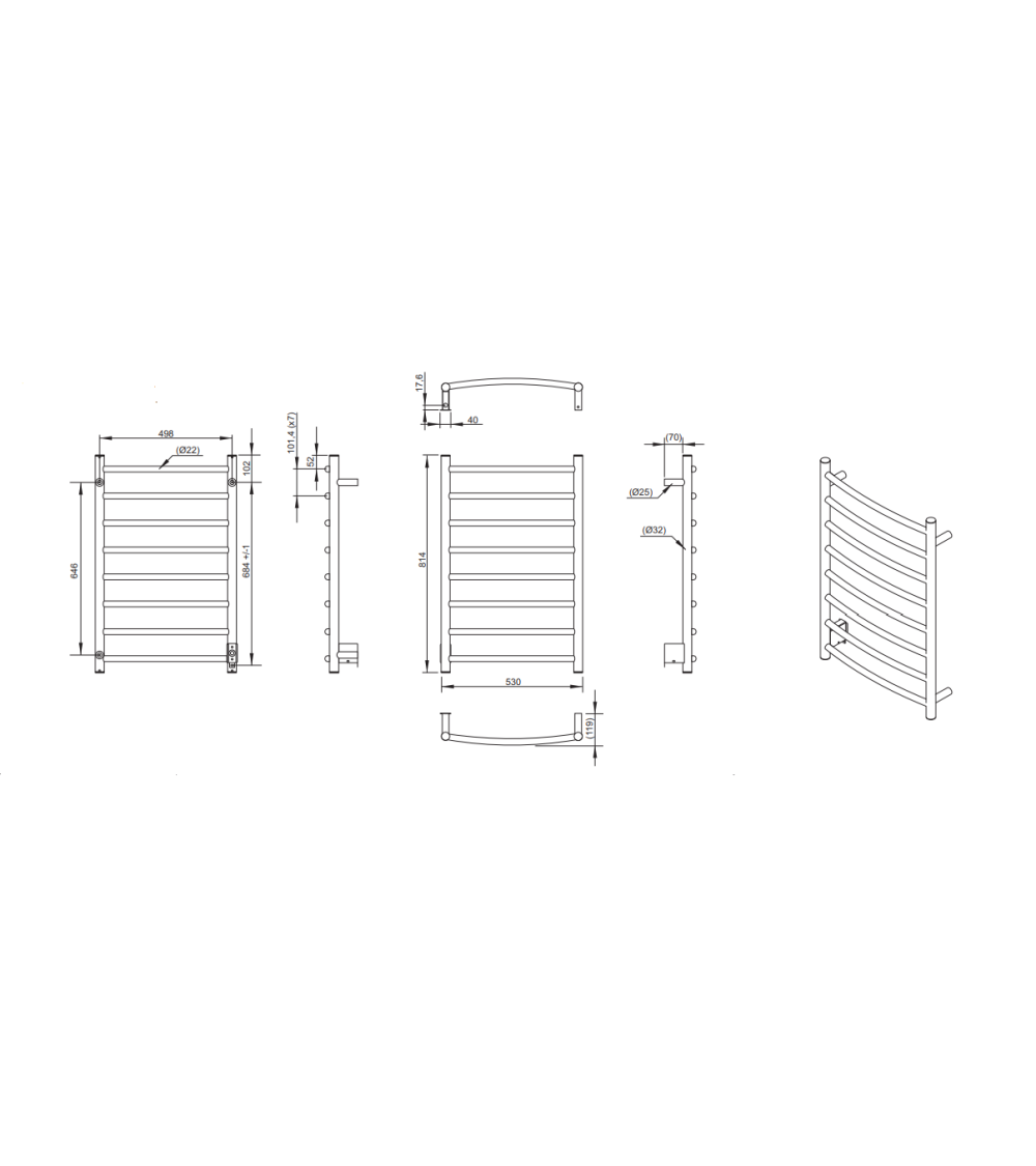 PAX elektrinis rankšluosčių džiovintuvas Foxtrot su pajungimu kairėje