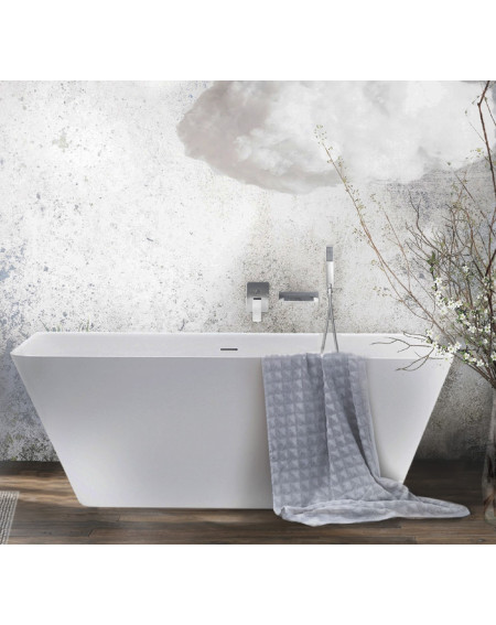 PAA QUADRO WALL prie sienos glaudžama vonia, silkstone 160x75cm