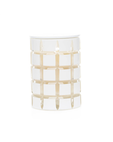 Ypatingai kvepianti žvakė PURE FLAME Deluxe ENCENS BOIS PRÉCIEUX CRYSTAL WHITE EDITION, 350g