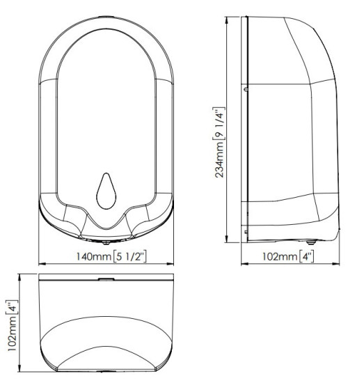 Mediclinis automatinis muilo dozatorius, 1,2l talpos, baltas