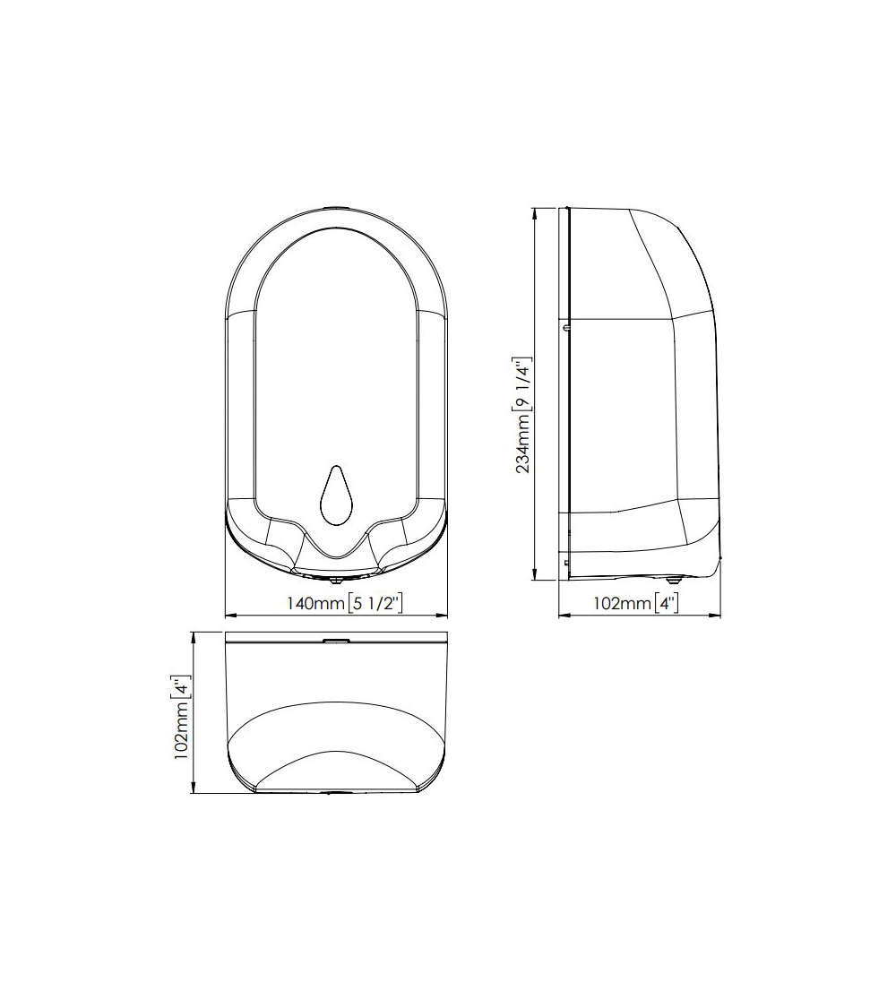 Mediclinis automatinis muilo dozatorius, 1,2l talpos, baltas