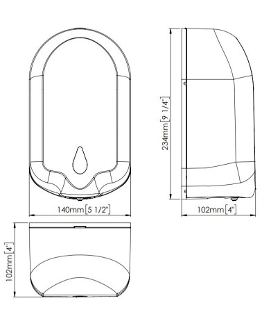 Mediclinis automatinis muilo dozatorius, 1,2l talpos, baltas