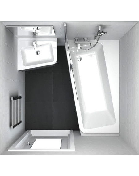 Ravak 10° 160x95, asimetrinė vonia, akrilas (pasirinkite pusę)