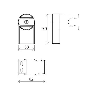 Ravak chromuotas dušo galvutės laikiklis (pasirenkama spalva)