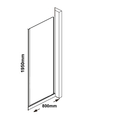 Komplektuojamoji dušo kabinos siena Ravak BLSPS-80,90cm