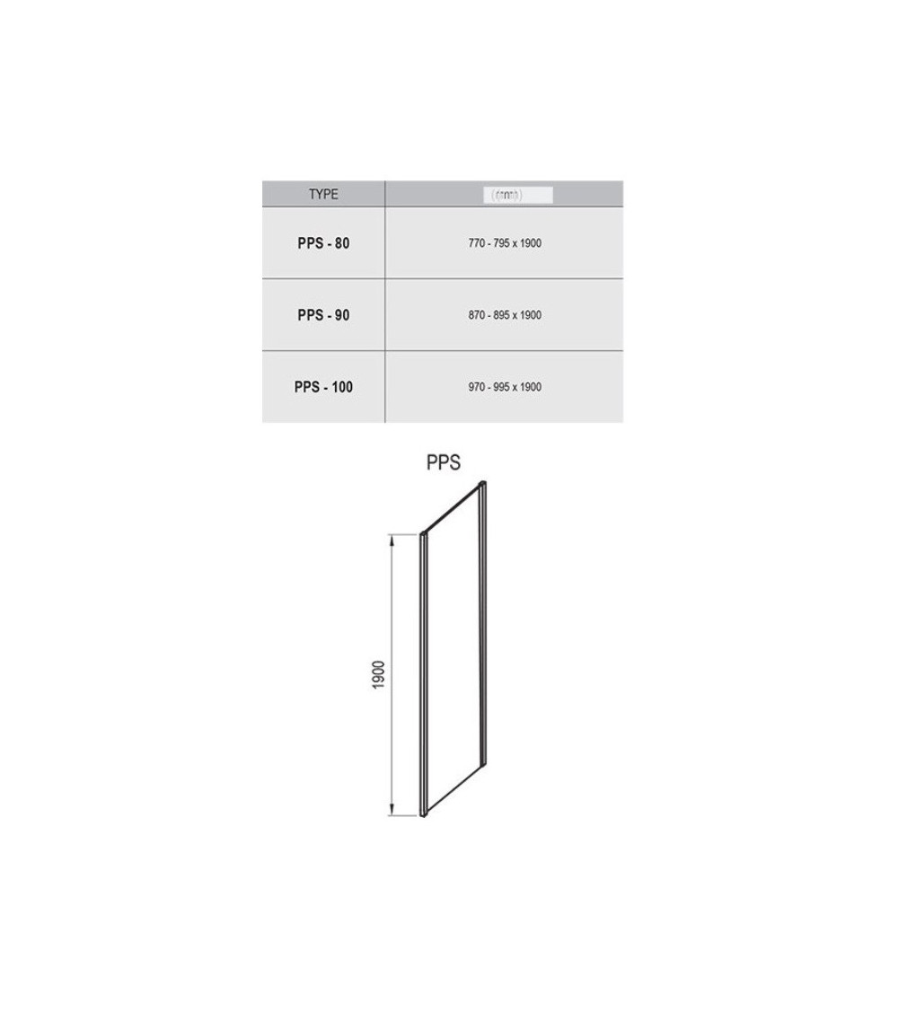 Komplektuojamoji dušo kabinos sienelė Ravak PPS-80,90,100cm