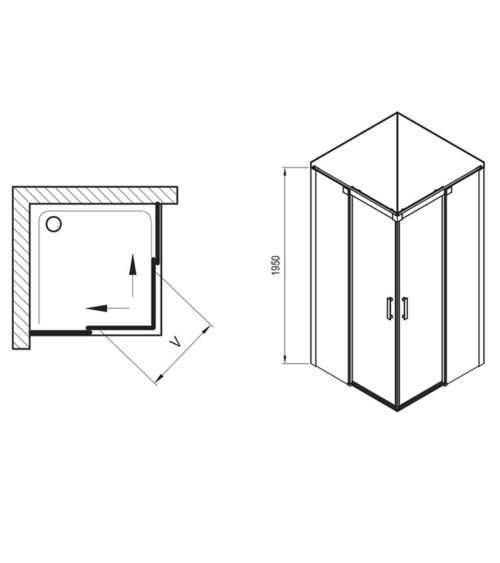 Ravak Dušo kabina Matrix MSRV4 90x90cm