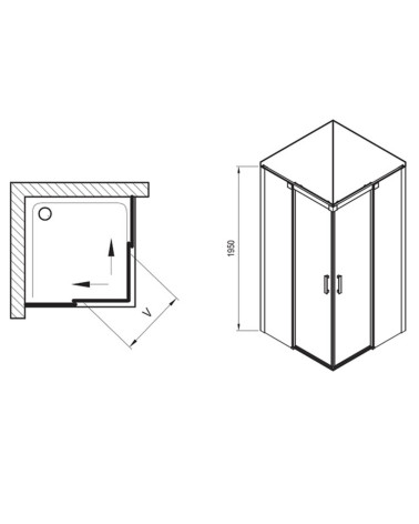 Ravak Dušo kabina Matrix MSRV4 90x90cm
