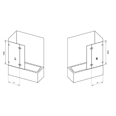 Vonios sienelė Ravak BVS2, 100x150cm