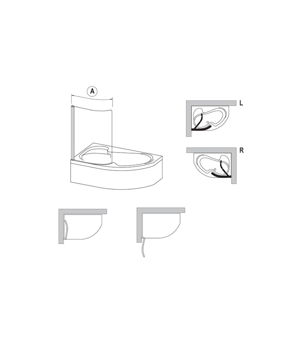 Ravak vonios sienelė CVSK1 voniai Rosa 140/150