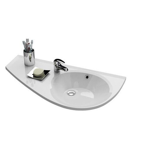 RAVAK pakabinamas akmens masės praustuvas Avocado, kairė pusė