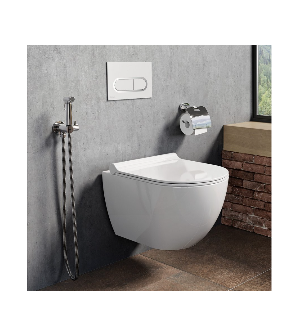 Ravak Uni Chrome pakabinamas klozetas 'Rimless' su "Soft Close" dangčiu