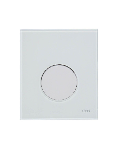 TECEloop stiklinis pisuaro nuleidimo klavišas (baltas stiklas, mygtukas baltas)