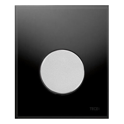 TECEloop stiklinis pisuaro nuleidimo klavišas (juodas stiklas, mygtukas chromuotas, matinis)