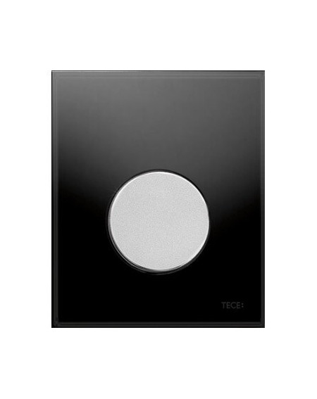 TECEloop stiklinis pisuaro nuleidimo klavišas (juodas stiklas, mygtukas chromuotas, matinis)