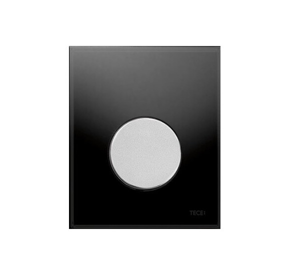 TECEloop stiklinis pisuaro nuleidimo klavišas (juodas stiklas, mygtukas chromuotas, matinis)