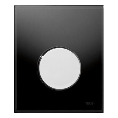 TECEloop stiklinis pisuaro nuleidimo klavišas (juodas stiklas, mygtukas chromuotas, blizgus)