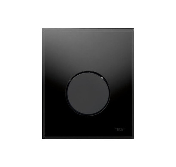 TECEloop stiklinis pisuaro nuleidimo klavišas (juodas stiklas, mygtukas juodas)