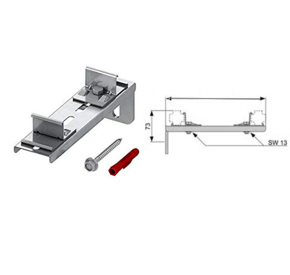 TECEprofil dvigubas, prailgintas tvirtinimo krošteinas