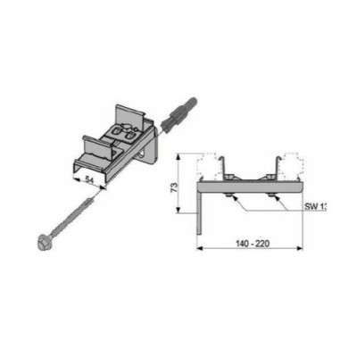 TECEprofil dvigubas tvirtinimo kronšteinas