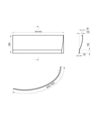 Ravak Avocado vonios apdaila 150cm,160cm (pasirenkama pusė)