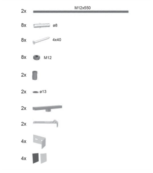 Ravak vonios panelės detalių rinkinys Gentiana, NewDay