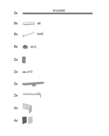 Ravak vonios panelės detalių rinkinys Gentiana, NewDay