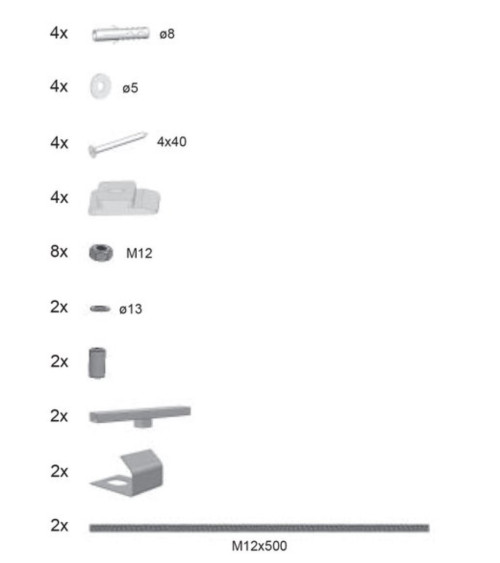 Priekinės plokštės apdailos tvirtinimas universalus