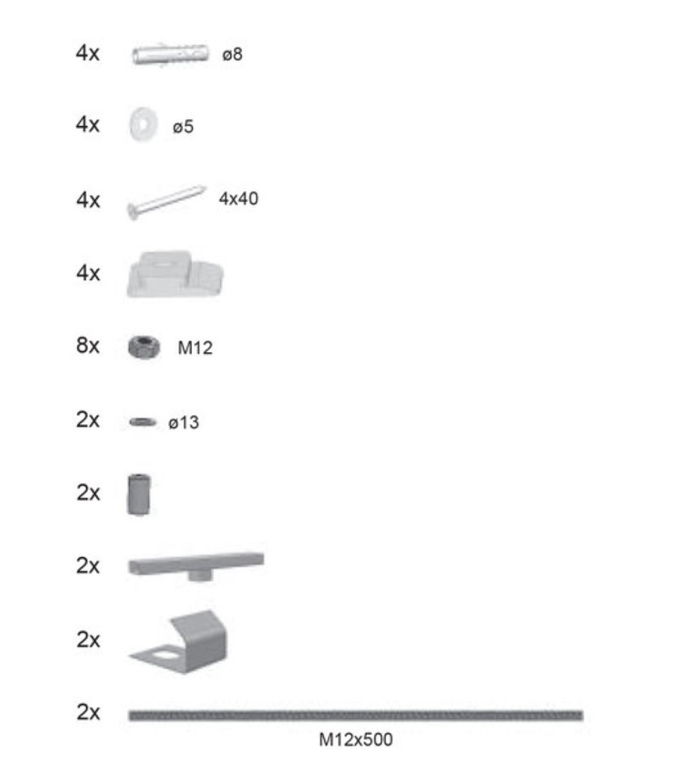 Priekinės plokštės apdailos tvirtinimas universalus