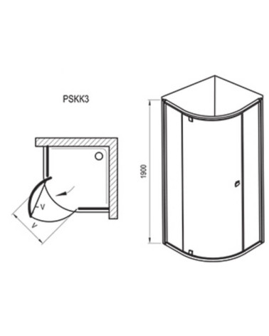 Dušo kabina Ravak PSKK3 - 80 cm